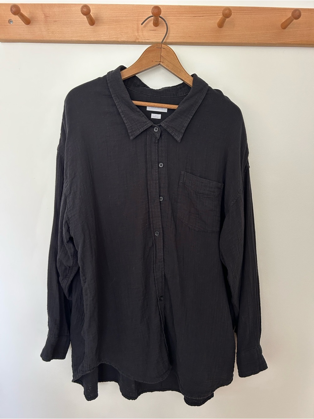 Little Moon AirPlush Cotton Sail Shirt, Black, Large